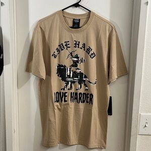 Live Hard Love Harder Tan Graphic Tee